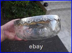 Ancienne Coupe Baccarat cristal taillé monture en argent massif poinçon minerve