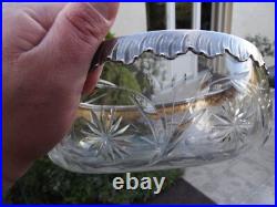 Ancienne Coupe Baccarat cristal taillé monture en argent massif poinçon minerve Ancienne Coupe Baccarat cristal taillé monture en argent massif poinçon minerve