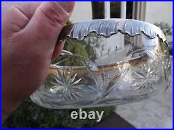Ancienne Coupe Baccarat cristal taillé monture en argent massif poinçon minerve