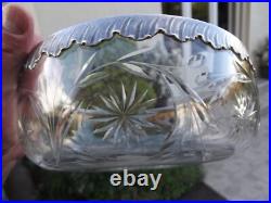 Ancienne Coupe Baccarat cristal taillé monture en argent massif poinçon minerve Ancienne Coupe Baccarat cristal taillé monture en argent massif poinçon minerve