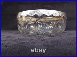 Ancienne Coupe Baccarat cristal taillé monture en argent massif poinçon minerve Ancienne Coupe Baccarat cristal taillé monture en argent massif poinçon minerve