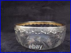 Ancienne Coupe Baccarat cristal taillé monture en argent massif poinçon minerve Ancienne Coupe Baccarat cristal taillé monture en argent massif poinçon minerve