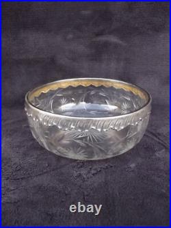 Ancienne Coupe Baccarat cristal taillé monture en argent massif poinçon minerve Ancienne Coupe Baccarat cristal taillé monture en argent massif poinçon minerve