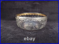 Ancienne Coupe Baccarat cristal taillé monture en argent massif poinçon minerve Ancienne Coupe Baccarat cristal taillé monture en argent massif poinçon minerve