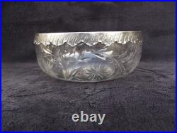 Ancienne Coupe Baccarat cristal taillé monture en argent massif poinçon minerve Ancienne Coupe Baccarat cristal taillé monture en argent massif poinçon minerve