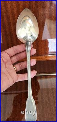 Ancienne Cuillère à Ragoût en Argent Massif 30 cm 149g 3 Poinçons Minerve