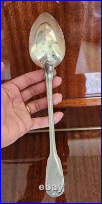 Ancienne Cuillère à Ragoût en Argent Massif 30 cm 149g 3 Poinçons Minerve