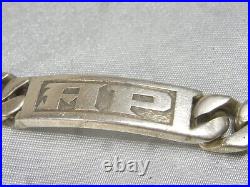 Ancienne Gourmette Argent Massif Bracelet Homme Poincon Sanglier Bijou 1919