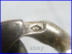 Ancienne Gourmette Argent Massif Bracelet Homme Poincon Sanglier Bijou 1919