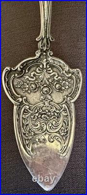 Ancienne Pelle A Tarte Chérubin Putti Argent Massif Poinçon 800 Art Nouveau 1900