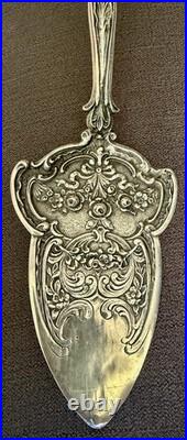 Ancienne Pelle A Tarte Chérubin Putti Argent Massif Poinçon 800 Art Nouveau 1900