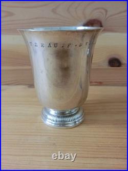 Ancienne Timbale Sur Pied Argent Massif Poincons Fermiers Generaux