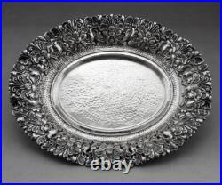 Ancienne coupe à pieds En Argent Massif poinçon Asie Cambodge Thailande 133.3 G