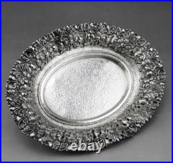 Ancienne coupe à pieds En Argent Massif poinçon Asie Cambodge Thailande 133.3 G