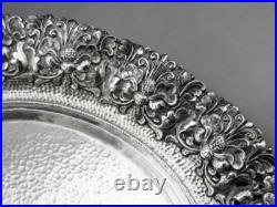 Ancienne coupe à pieds En Argent Massif poinçon Asie Cambodge Thailande 133.3 G