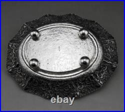 Ancienne coupe à pieds En Argent Massif poinçon Asie Cambodge Thailande 133.3 G