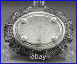 Ancienne coupe à pieds En Argent Massif poinçon Asie Cambodge Thailande 133.3 G