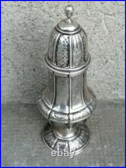 Ancienne saupoudroir saupoudreuse argent massif poinçon