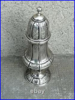 Ancienne saupoudroir saupoudreuse argent massif poinçon