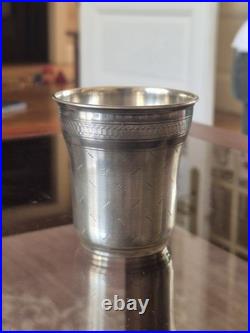 Ancienne timbale de baptême en argent massif français Poinçon Minerve 59 g