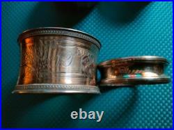 Argent massif 4 ronds de serviette poinçon Minerve 72 gr