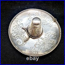 Argent massif Sombrero décoratif à poser /suspendre Poinçon d'orfèvre 52 g