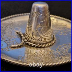 Argent massif Sombrero décoratif à poser /suspendre Poinçon d'orfèvre 52 g