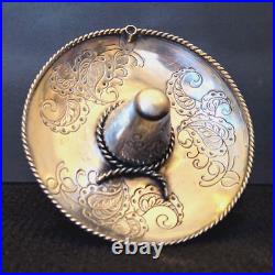 Argent massif Sombrero décoratif à poser /suspendre Poinçon d'orfèvre 52 g