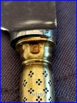 Argent massif et vermeil rare 11 couteaux à dessert poinçon Minerve XIX