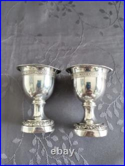 Argent massif paire de coquetier en argent massif 1819-1838 poinçon vieillard