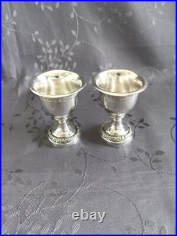 Argent massif paire de coquetier en argent massif 1819-1838 poinçon vieillard