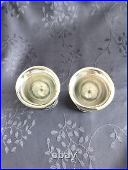 Argent massif paire de coquetier en argent massif 1819-1838 poinçon vieillard