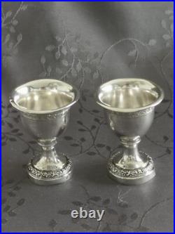 Argent massif paire de coquetier en argent massif 1819-1838 poinçon vieillard