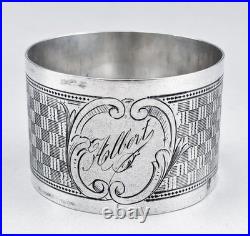 Art Déco Ancien Rond de serviette en argent massif poinçon minerve