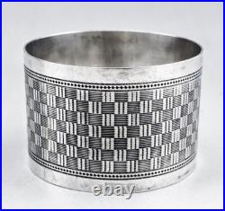 Art Déco Ancien Rond de serviette en argent massif poinçon minerve
