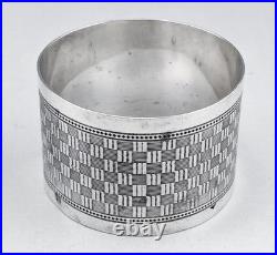 Art Déco Ancien Rond de serviette en argent massif poinçon minerve