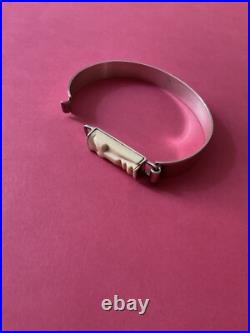 Art Déco Créateur Rare Bracelet Ouvrant Ancien Argent Massif, Sculpté, Poinçon