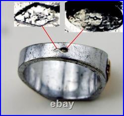 Art Deco bague chavalière en argent massif et or 18K poinçon aigle sanglier T53