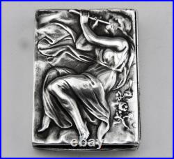 Art Nouveau rare boite à pilules en argent massif silver poinçon Espagne