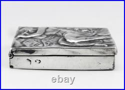 Art Nouveau rare boite à pilules en argent massif silver poinçon Espagne