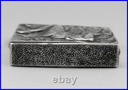 Art Nouveau rare boite à pilules en argent massif silver poinçon Espagne