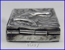 Art Nouveau rare boite à pilules en argent massif silver poinçon Espagne
