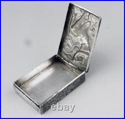 Art Nouveau rare boite à pilules en argent massif silver poinçon Espagne