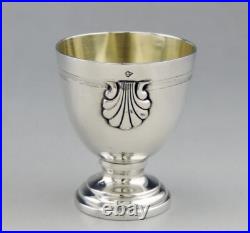 Art déco Coquetier En Argent Massif poinçon Minerve décor coquille saint jacques