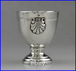 Art déco Coquetier En Argent Massif poinçon Minerve décor coquille saint jacques