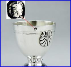 Art déco Coquetier En Argent Massif poinçon Minerve décor coquille saint jacques