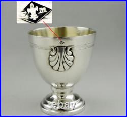 Art déco Coquetier En Argent Massif poinçon Minerve décor coquille saint jacques