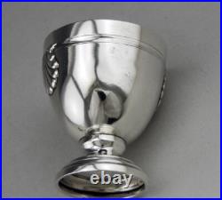 Art déco Coquetier En Argent Massif poinçon Minerve décor coquille saint jacques