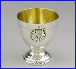 Art déco Coquetier En Argent Massif poinçon Minerve décor coquille saint jacques