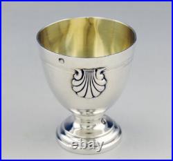 Art déco Coquetier En Argent Massif poinçon Minerve décor coquille saint jacques